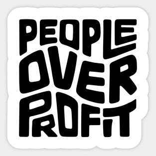 People Over Profit Word Art Sticker